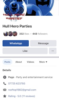 facebook page for hulk hero parties