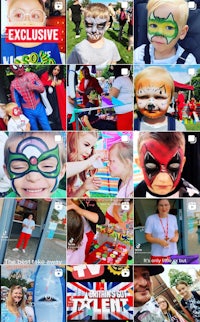 a collage of pictures of children dressed up as superheroes